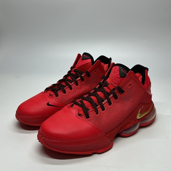 USED Nike LeBron 19 Low Light Crimson Red Basketball Shoes DO9829-600 No Box - Picture 7 of 8